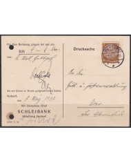 F-EX56651 GERMANY 1933-34 HINDENBURG 1937 3pf GETTORF SPECIAL CARD.