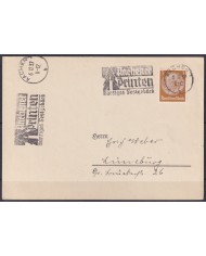 F-EX56653 GERMANY 1933-34 HINDENBURG 1937 3pf AACHEN CHRISTMAS SPECIAL CANCEL COVER.