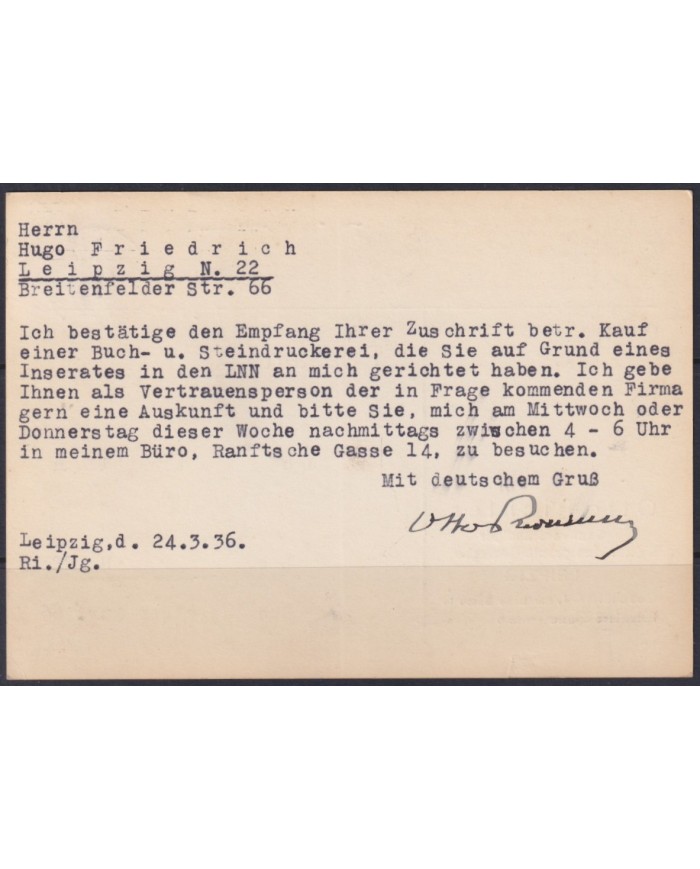 F-EX56665 GERMANY 1933-34 HINDENBURG 1936 5pf LEIPZIG VOTE TO FUHRER CANCEL SPECIAL CARD.