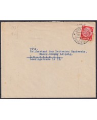 F-EX56674 GERMANY 1933-34 HINDENBURG 1935 8pf LEIPZIG FAIR CANCEL COVER.