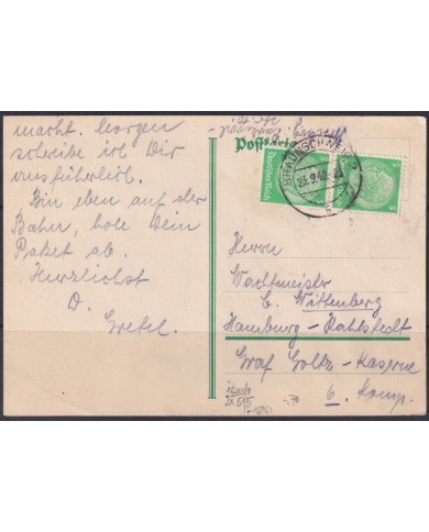 F-EX56675 GERMANY 1933-34 HINDENBURG 1934 5pf BRAUNSCHWEIG CANCEL CARD.