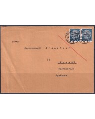 F-EX56676 GERMANY 1933-34 HINDENBURG 1934 4pf HASSEL CANCEL COVER.