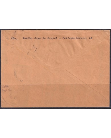 F-EX56676 GERMANY 1933-34 HINDENBURG 1934 4pf HASSEL CANCEL COVER.