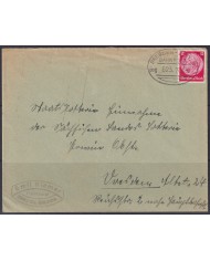 F-EX56677 GERMANY 1933-34 HINDENBURG 1938 12pf DRESDEN RAILROAD CANCEL COVER.