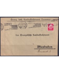 F-EX56684 GERMANY 1933-34 HINDENBURG 1933 12pf HANNOVER GARDEN SHOW SPECIAL CANCEL COVER.