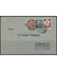 F-EX56685 GERMANY 1933-34 HINDENBURG 1942 3+6pf PAUSA CANCEL COVER.