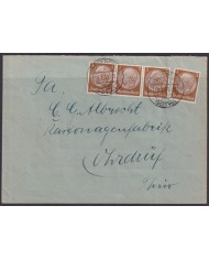 F-EX56691 GERMANY 1933-34 HINDENBURG 1935 3pf CATTERFELD CANCEL COVER.
