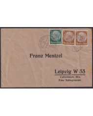 F-EX56692 GERMANY 1933-34 HINDENBURG 1936 3+6pf SCHWANTE CANCEL COVER.