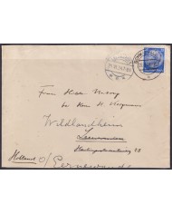 F-EX56708 GERMANY 1933-34 HINDENBURG 1934 25pf SCHMALKALDEN CANCEL TO HOLLAND.