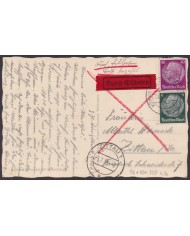 F-EX56713 GERMANY 1933-34 HINDENBURG 1934 6+40pf KONIGSB.. CANCEL EXPRESS COVER.