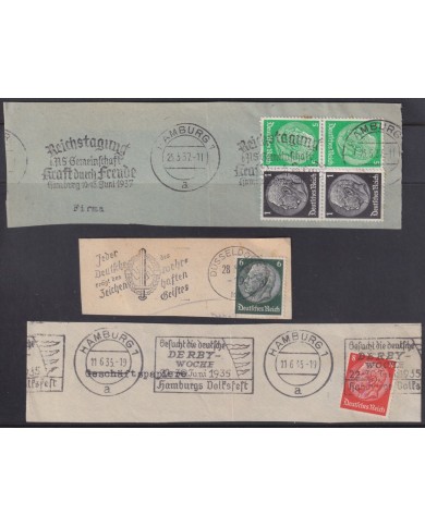 F-EX56727 GERMANY 1933-34 HINDENBURG SPECIAL CANCEL STAMPS LOT 1935-37.
