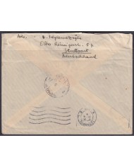 F-EX56781 GERMANY 1933-34 HINDENBURG 1938 25pf STUTTGART COVER TO ISTAMBUL TURKEY.
