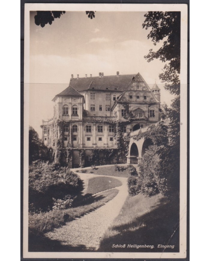 F-EX56787 GERMANY 1933-34 HINDENBURG 1938 6pf SALEM ARCHITECTURE SPECIAL CANCEL POSTCARD.