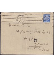 F-EX56790 GERMANY 1933-34 HINDENBURG 1938 25pf BERLIN CHARLOTTE - ISTAMBUL TURKEY