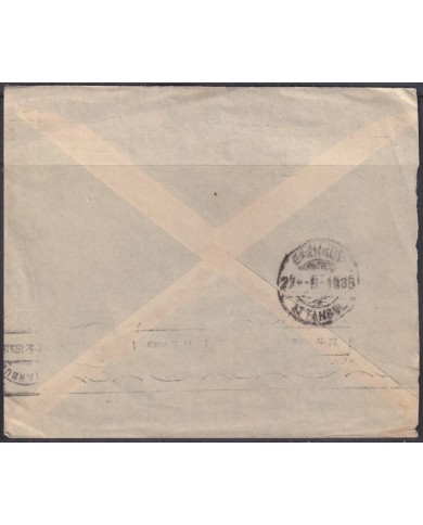 F-EX56799 GERMANY 1933-34 HINDENBURG 1935 25pf MUNICH - ISTAMBUL TURKEY COVER.