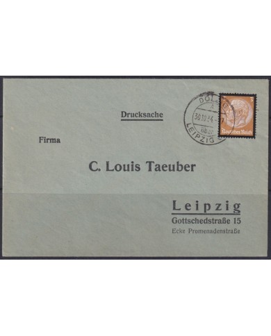 F-EX56650 GERMANY 1934 DEATH OF HINDENBURG 1934 3pf LEIPZIG CANCEL COVER.