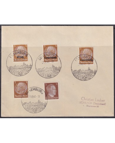 F-EX56729 LUXEMBURG GERMANY OCCUPATION 1933-34 HINDENBURG 3pf COVER BRIDGE.