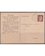 F-EX56649 GERMANY 1941-43 HITLER DEFINITIVE 1942 3pf HAREN SPECIAL CARD.