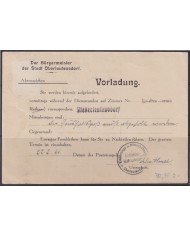 F-EX56647 GERMANY 1941-43 HITLER DEFINITIVE 1944 3pf OBERLEUTENSDORF SPECIAL CARD.