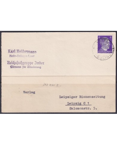 F-EX56670 GERMANY 1941-43 HITLER DEFINITIVE 1944 6pf SOLINGEN COVER.