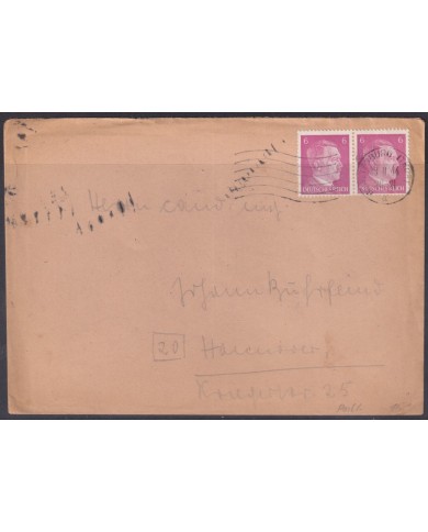 F-EX56750 GERMANY 1941-43 HITLER DEFINITIVE 1944 6pf TENBURG COVER.