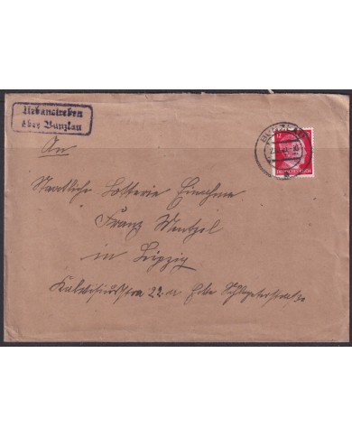 F-EX56701 GERMANY 1941-43 HITLER DEFINITIVE 1941 12pf BUNZLAU COVER.