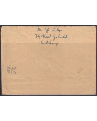 F-EX56718 GERMANY 1941-43 HITLER DEFINITIVE 1943 12+40pf GUTERSLOH EXPRESS COVER.