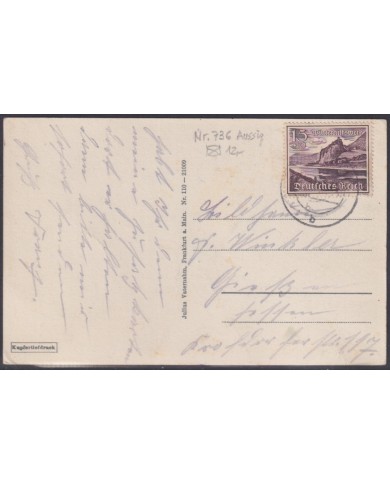 F-EX56747 GERMANY 1939 LANDSCAPE 15pf POSTCARD COVER FRANKFURT.