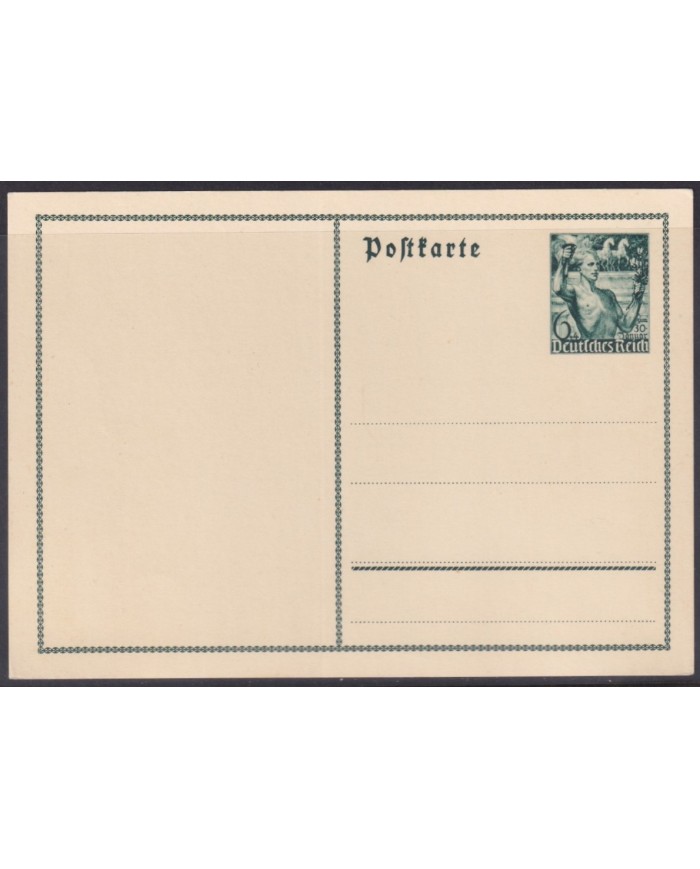 F-EX56744 GERMANY 1938 UNUSED POSTAL STATIONERY 8º ANNIV MAN & TOURCH.
