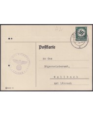 F-EX56717 GERMANY 1934 OFFICIAL MILITAR SERVICE 6pf LÖRRACH 1938 COVER.