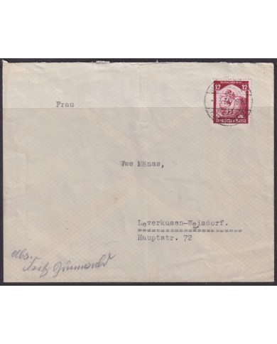 F-EX56689 GERMANY 1935 12pf RETORN OF SARRE SAAR COVER.