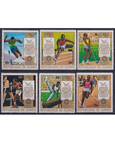 F-EX56261 GUINEA MH 1972 MUNICH OLYMPIC GAMES ATHLETISM BOXING RUNNING.