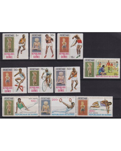 F-EX55777 GUINEA MH 1968 MEXICO OLYMPIC GAMES ATHLETISM BOXING RUNNING CYCLING.