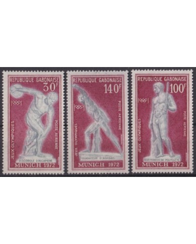 F-EX56161 GABON MNH 1972 MUNICH OLYMPIC GAMES ATHLETISM ARCHAEOLOGY.
