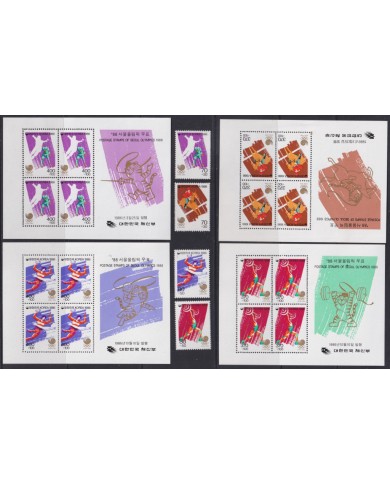 F-EX56318 KOREA MNH 1986 SEOUL OLYMPIC GAMES SET HANDBALL FENCING EQUESTRIAN.