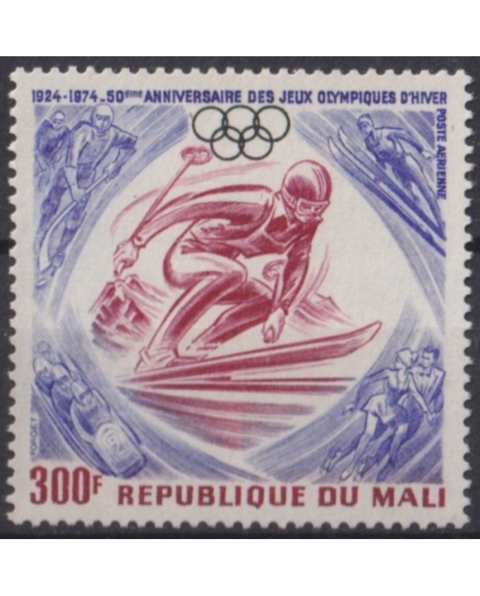 F-EX56286 MALI MNH 1974 50º ANNIV WINTER OLYMPIC GAMES SKI.