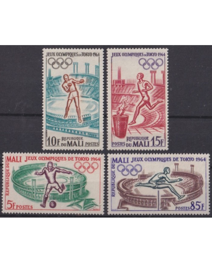 F-EX56278 MALI MNH 1964 TOKYO OLYMPIC GAMES ATHLETISM SOCCER BOXING.