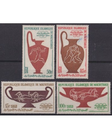 F-EX56288 MAURITANIE MNH 1964 TOKYO OLYMPIC GAMES ARCHAELOGY POTTERY.