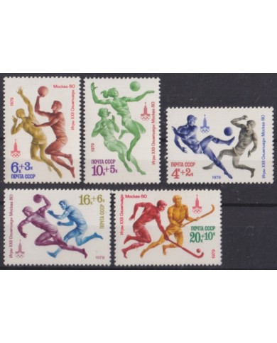 F-EX56301 RUSSIA MNH 1979 OLYMPIC GAMES MOSCOW SOCCER VOLLEYBAL HOCKEY BASKET.
