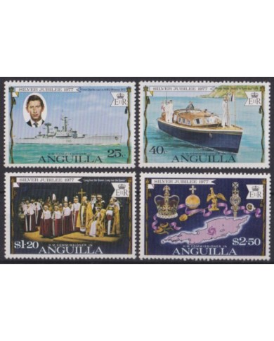 F-EX56364 ANGUILLA MNH 1977 ROYAL FAMILY QUEEN ELIZABETH ROYAL JUBILEE SHIP VISIT.
