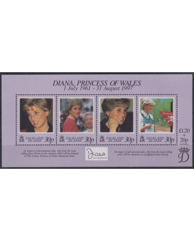 F-EX56375 FALKLAND IS MNH 1997 ROYAL FAMILY DEATH PRINCE DIANA SPENCER.