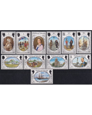 F-EX55802 FALKLAND IS MNH 1983 150Th ANNIV BRITISH ADMINISTRATION ROYAL FAMILY.