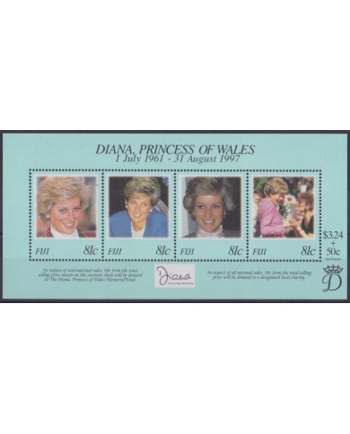 F-EX56373 FIJI IS MNH 1997 ROYAL FAMILY DEATH PRINCE DIANA SPENCER.