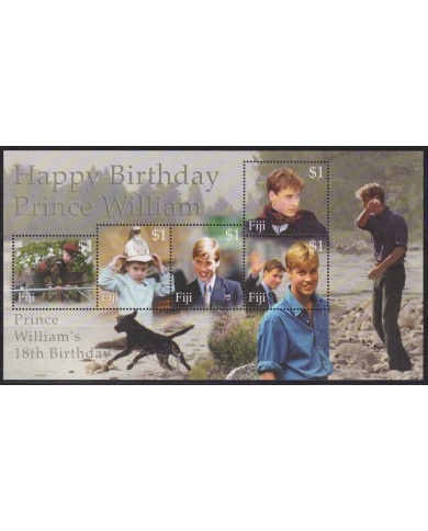 F-EX55799 FIJI IS MNH 2000 ROYAL FAMILY 18th BIRTHDAY PRINCE WILLIAMS.