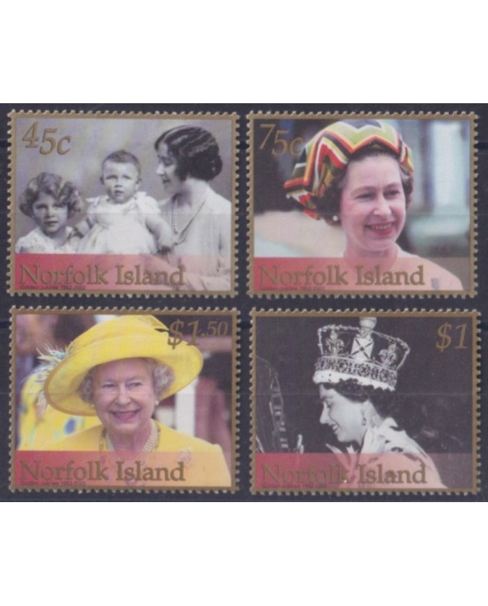 F-EX56384 NORFOLK IS MNH 2002 ROYAL FAMILY QUEEN ELIZABETH II GOLDEN JUBILEE.