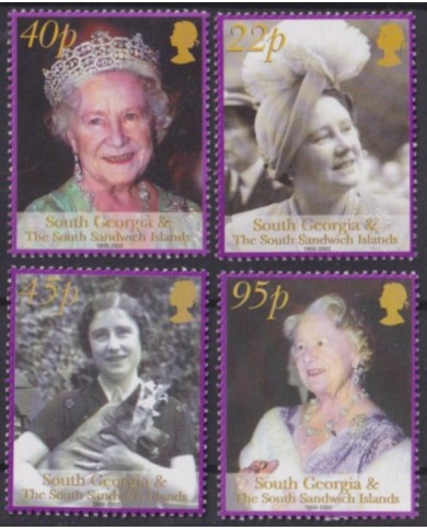 F-EX56356 SOUTH GEORGIA FALKLAND IS MNH 2002 ROYAL FAMILY QUEEN MOTHER BIRTHDAY.