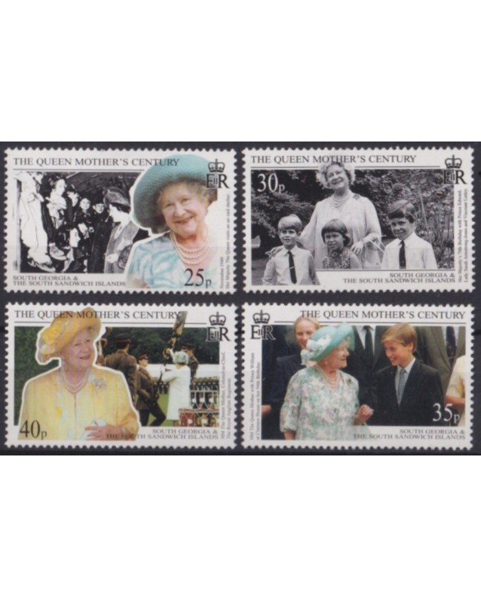 F-EX56353 SOUTH GEORGIA FALKLAND IS MNH 1999 ROYAL FAMILY QUEEN MOTHER BIRTHDAY.