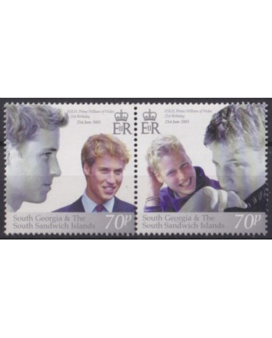F-EX56357 SOUTH GEORGIA FALKLAND IS MNH 2000 ROYAL FAMILY 18th BIRTHDAY PRINCE WILLIAMS.