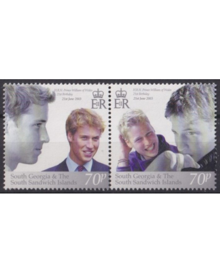 F-EX56357 SOUTH GEORGIA FALKLAND IS MNH 2000 ROYAL FAMILY 18th BIRTHDAY PRINCE WILLIAMS.