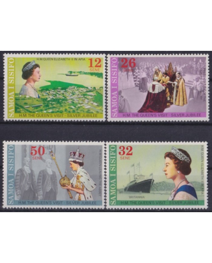F-EX56358 SAMOA I SISIFO IS UK MNH 1977 ROYAL SILVER JUBILEE CORONATION SHIP. .